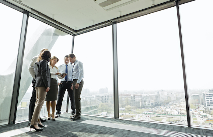 Real estate colleagues meeting