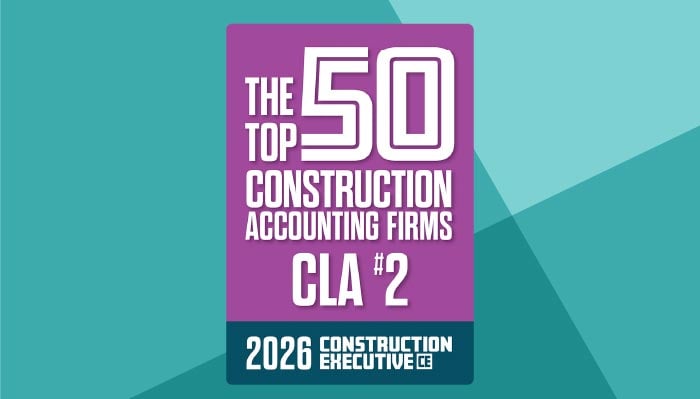 CLA Ranks No. 2 for Top Construction Accounting Firms