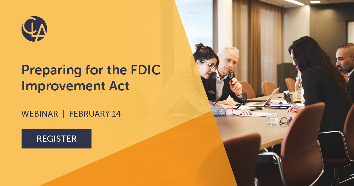 Preparing for the FDIC Improvement Act CLA