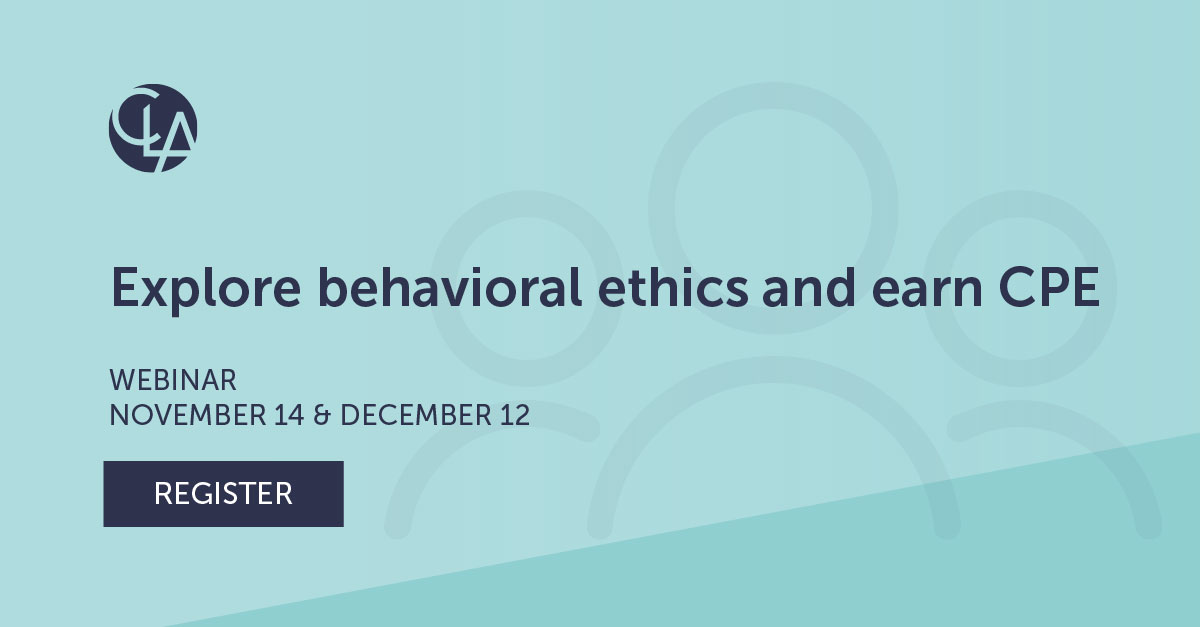 Implications of Behavioral Ethics Webinar: CLA