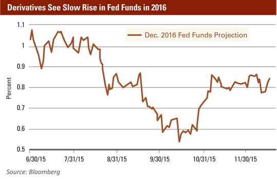 January 2016 MEO Derivatives See Slow Rise in Fed Funds 2016